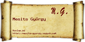 Mesits György névjegykártya