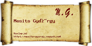 Mesits György névjegykártya