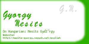 gyorgy mesits business card